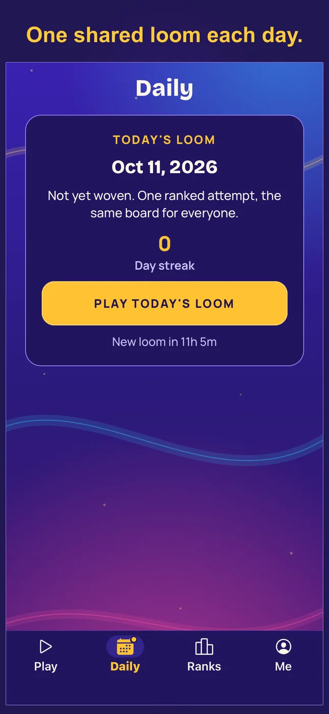 One shared loom each day.