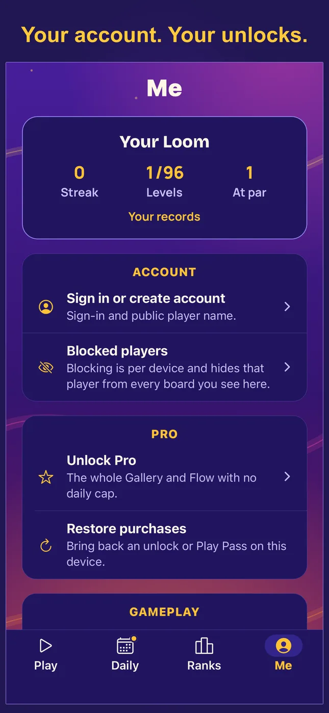 Your account. Your unlocks.